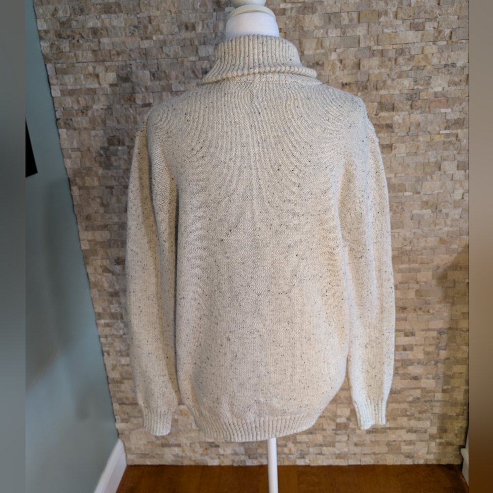 Chaps Shawl Collar Classic Fit Sweater Mens Ralph Lauren Cream Knit Sz S image 4
